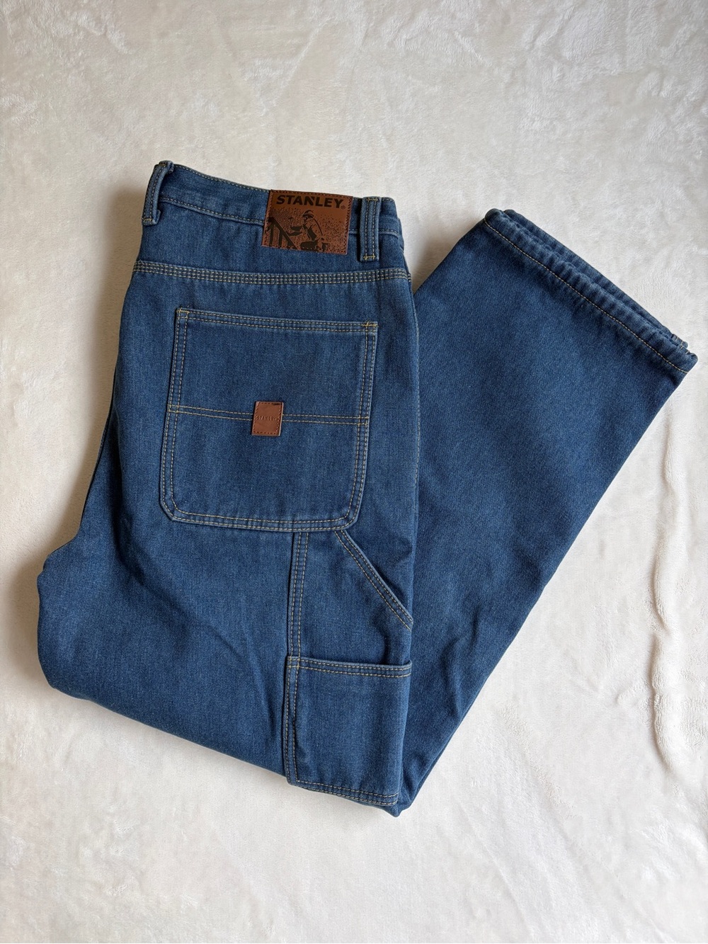 NWT Stanley Workwear Fleece-Lined Denim Carpenter‎ Pants 36 x 30